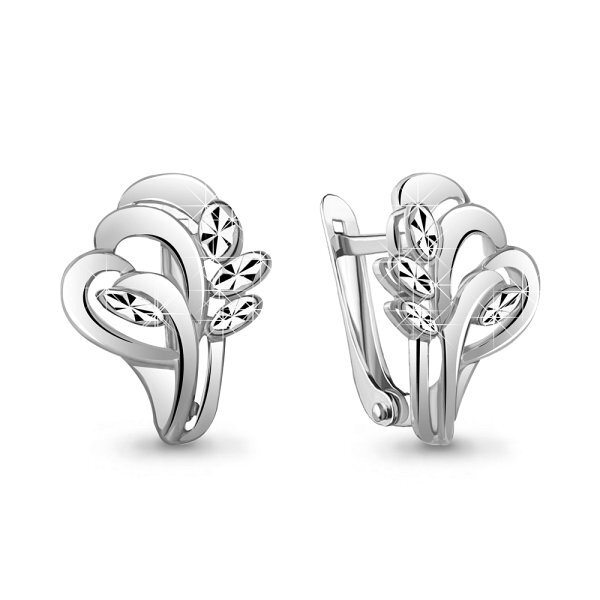 Серьги классические серебряные