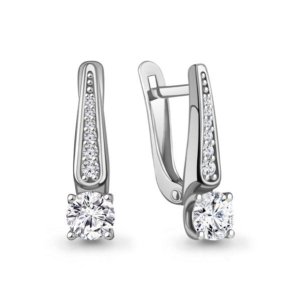 Серьги классические серебряные
