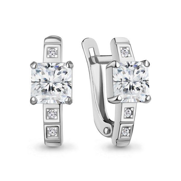 Серьги классические серебряные
