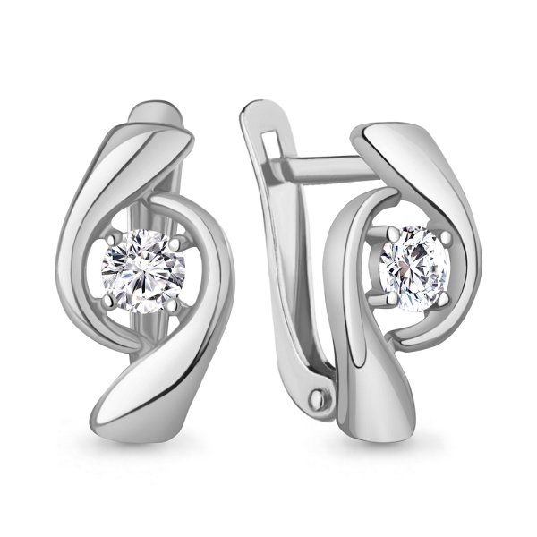 Серьги классические серебряные