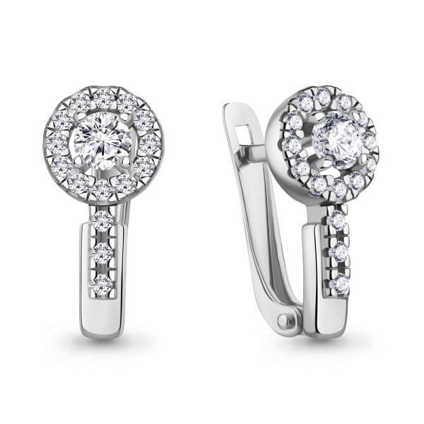 Серьги классические серебряные