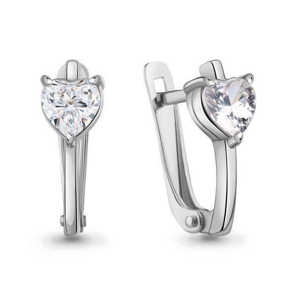 Серьги классические серебряные