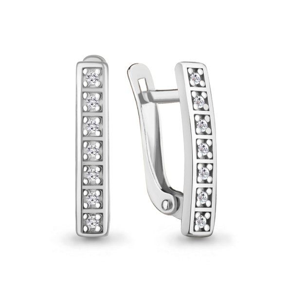 Серьги классические серебряные
