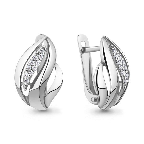 Серьги классические серебряные