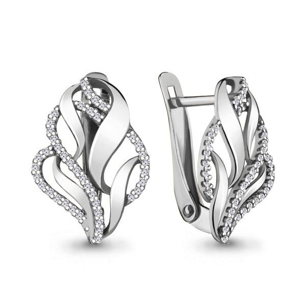 Серьги классические серебряные