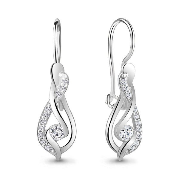 Серьги классические серебряные на петле