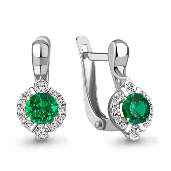 Серьги классические серебряные