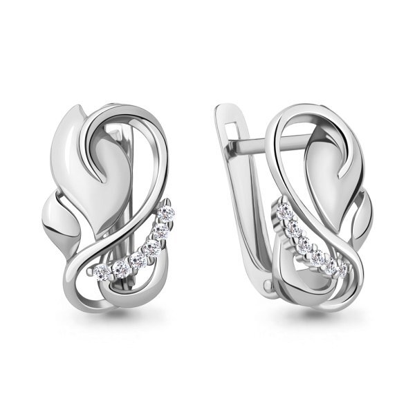 Серьги классические серебряные
