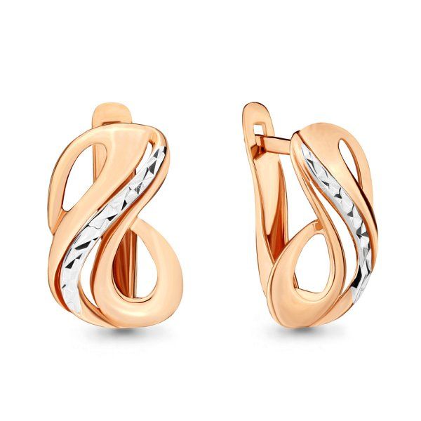 Серьги классические золотые 375 пробы