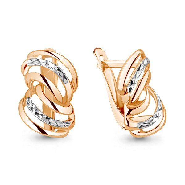Серьги классические золотые 375 пробы