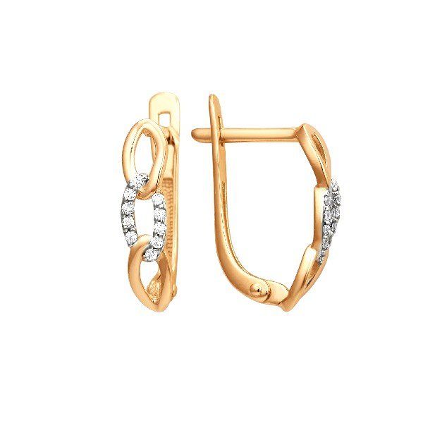 Серьги классические золотые 375 пробы