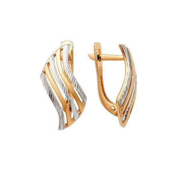 Серьги классические золотые 375 пробы