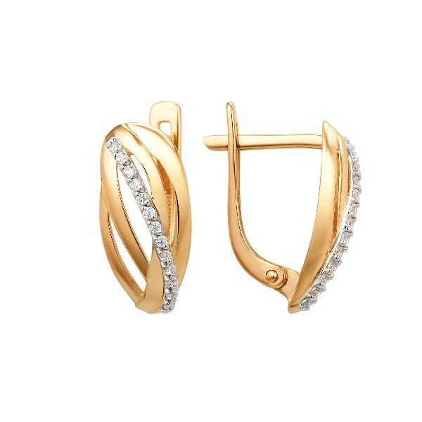 Серьги классические золотые 375 пробы