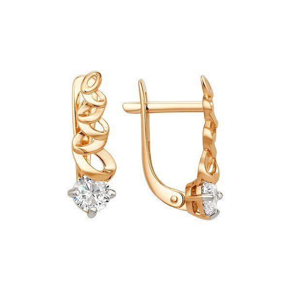 Серьги классические золотые 375 пробы