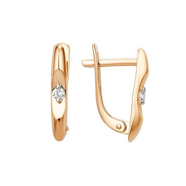 Серьги классические золотые 375 пробы