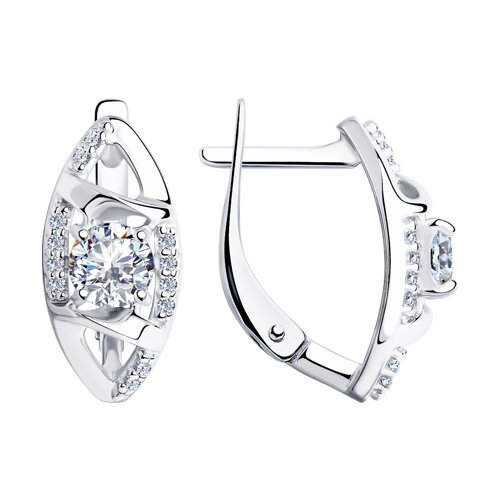 Серьги классические серебряные