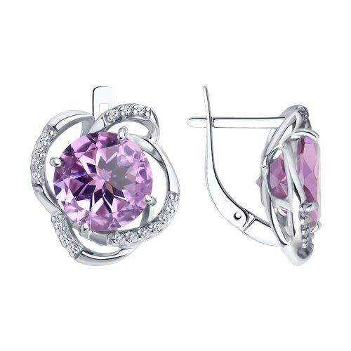 Серьги классические серебряные