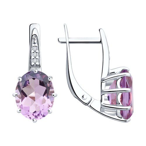 Серьги классические серебряные