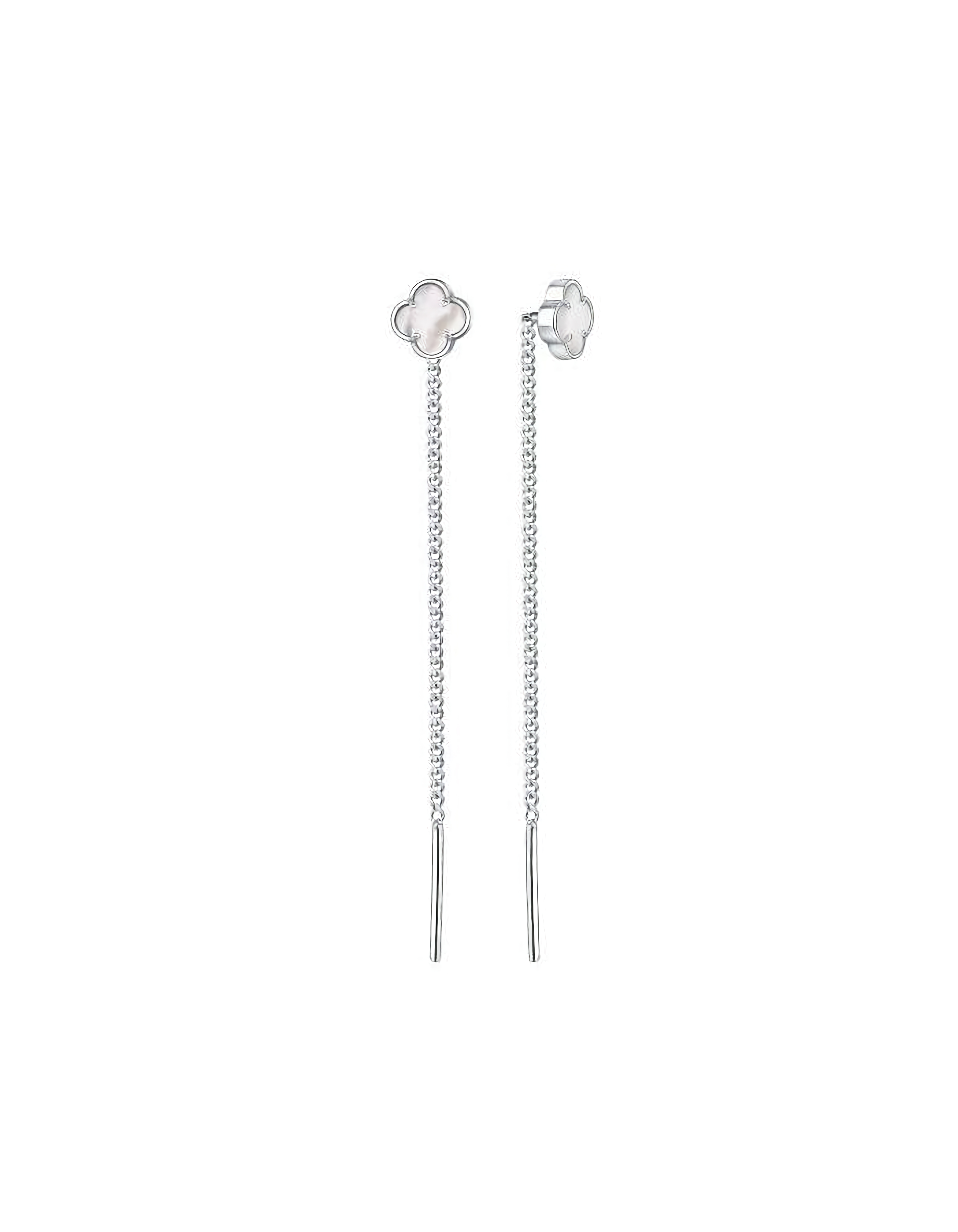 Серьги продевки из серебра