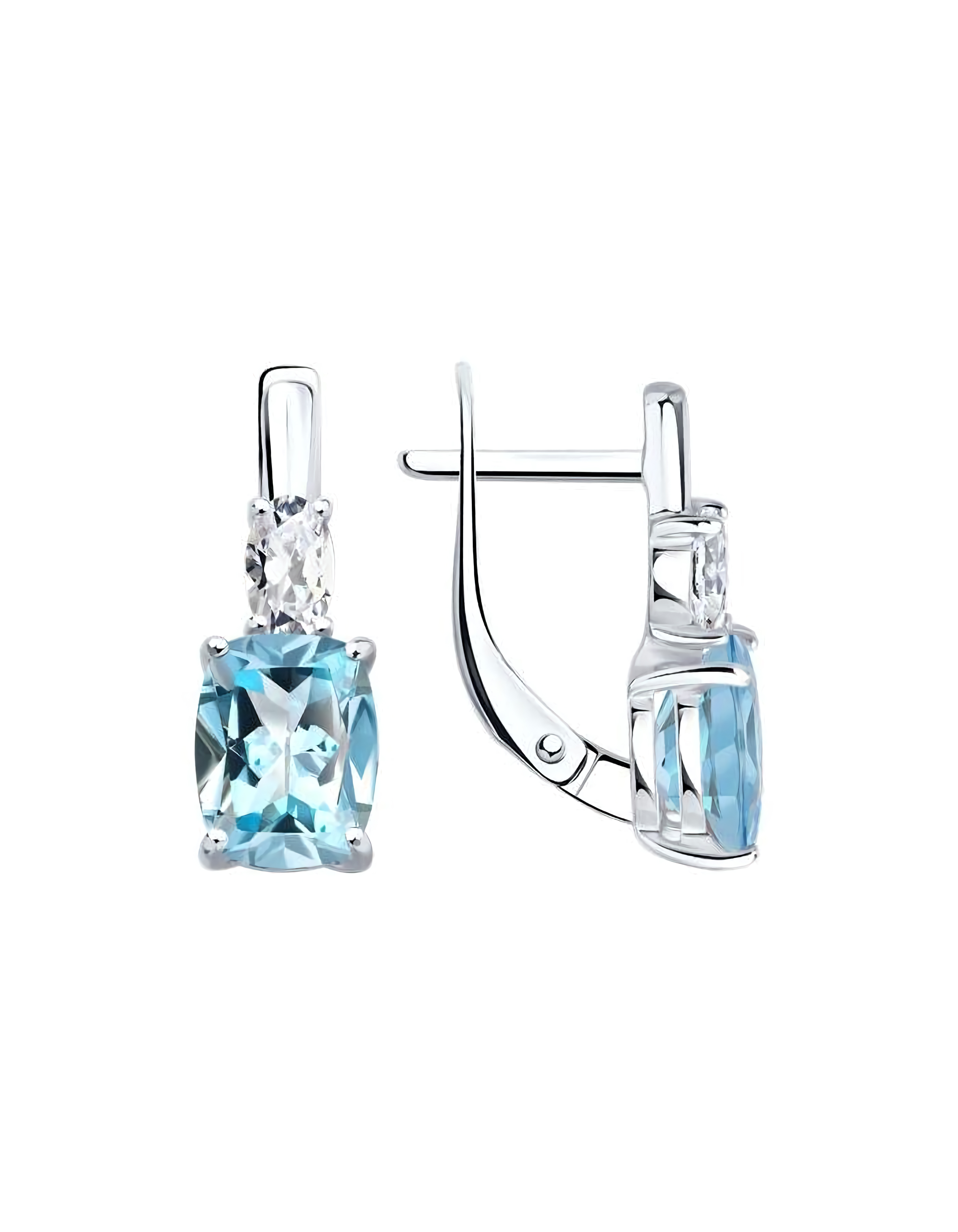 Серьги серебряные классические