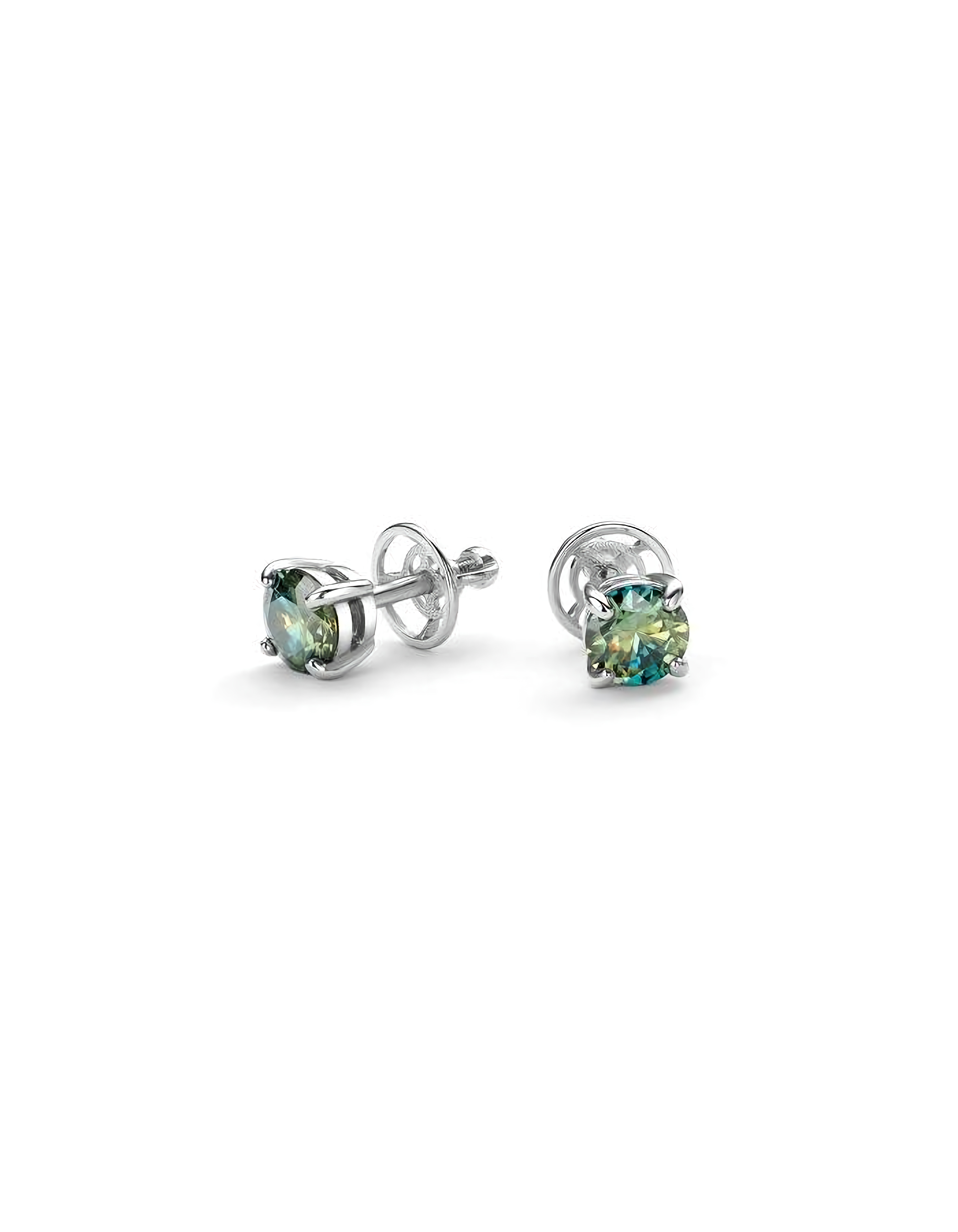Серьги пусеты серебряные классические
