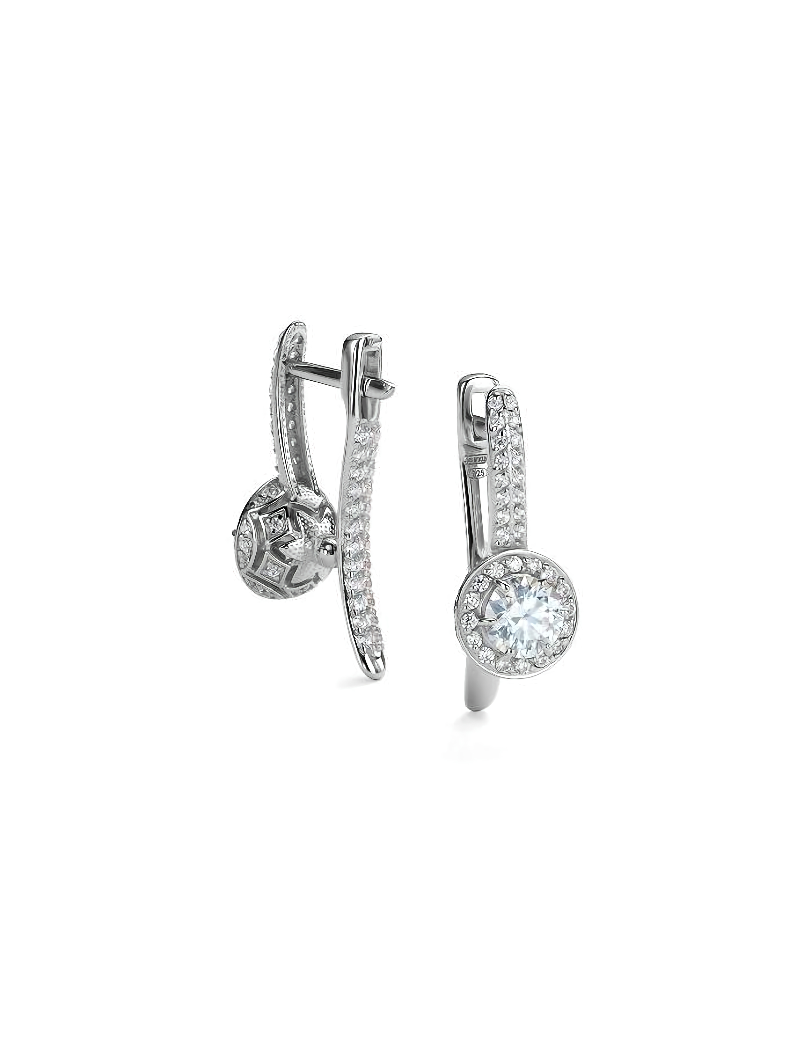 Серьги серебряные классические