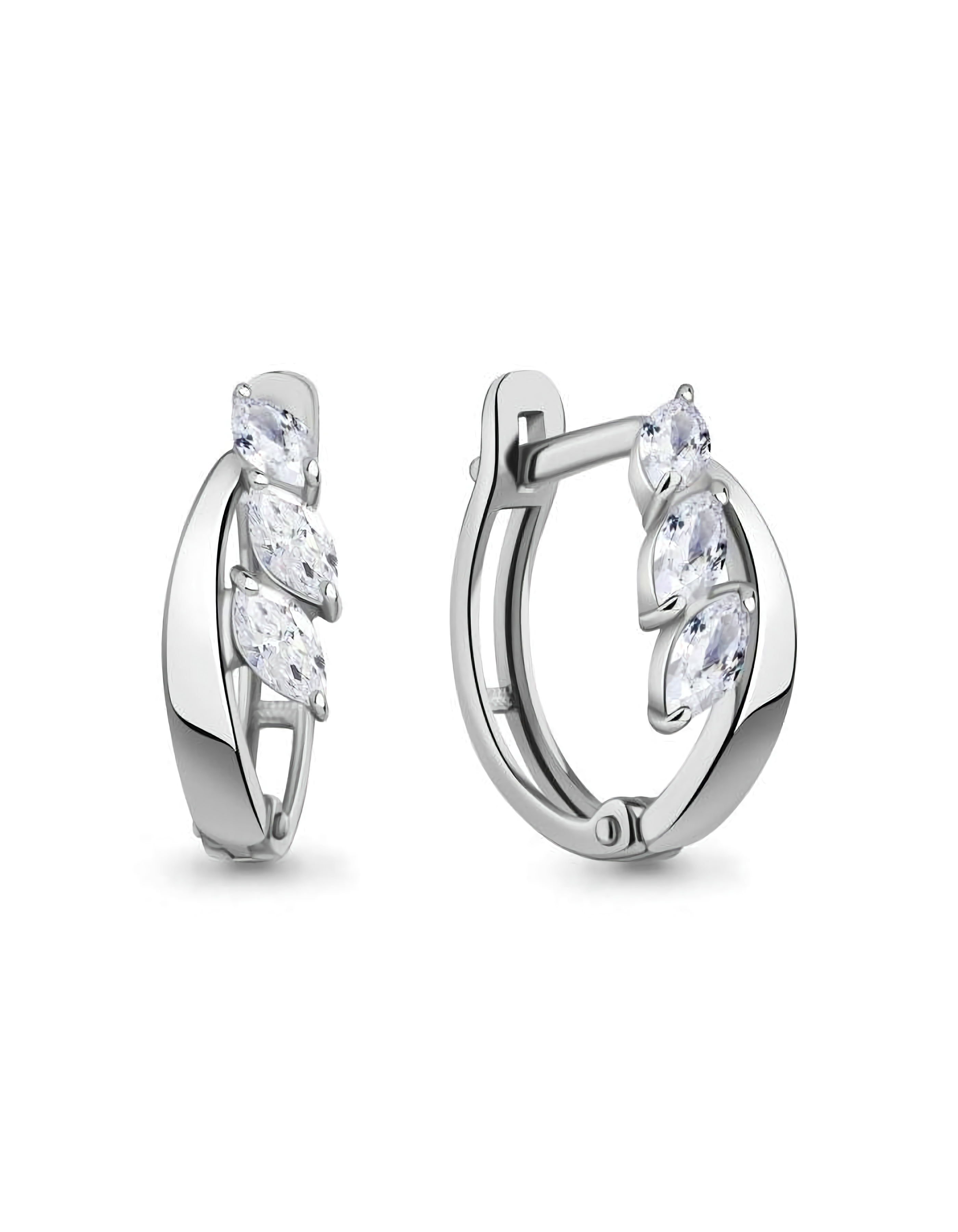 Серьги серебряные классические