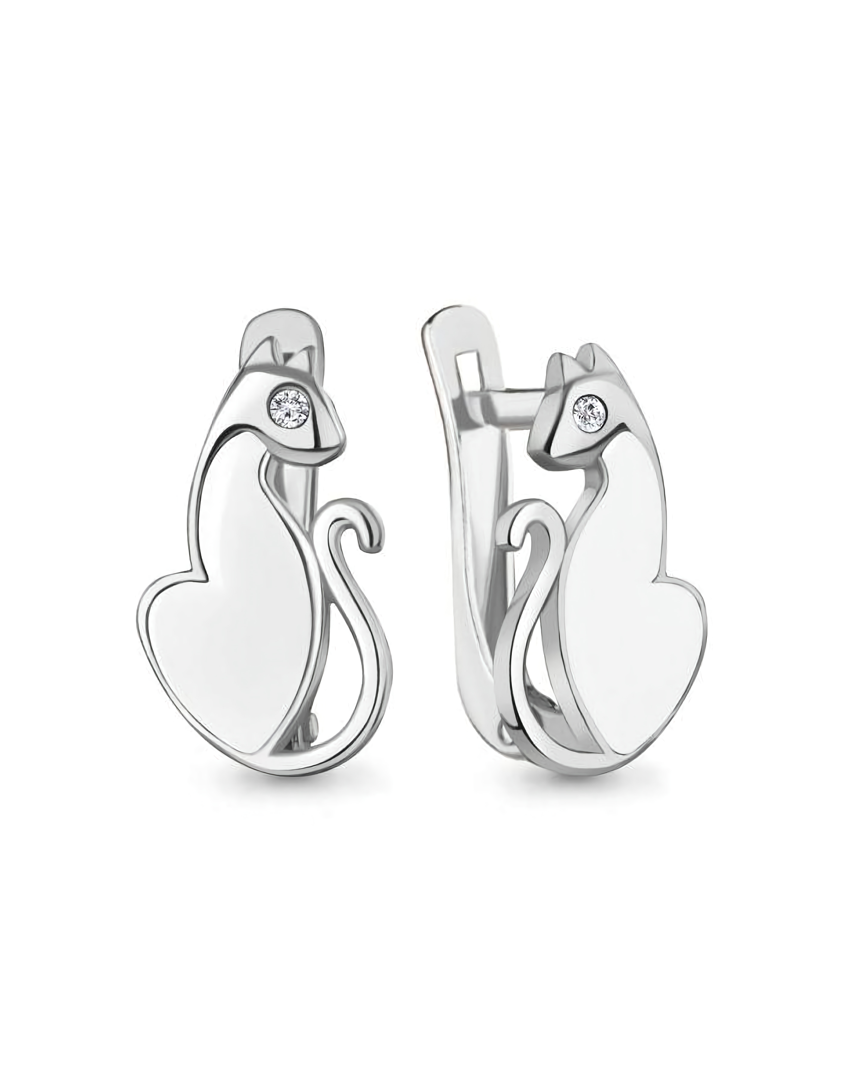 Серьги серебряные классические кошечки