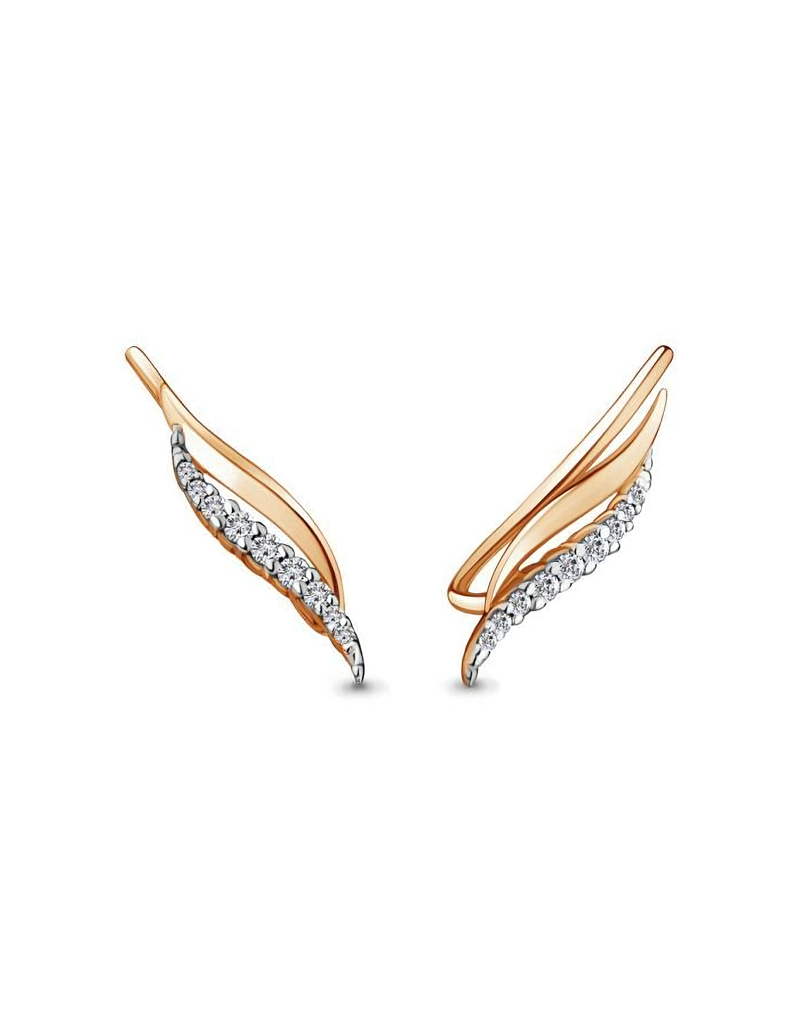 Серьги каффы из золота 585 пробы