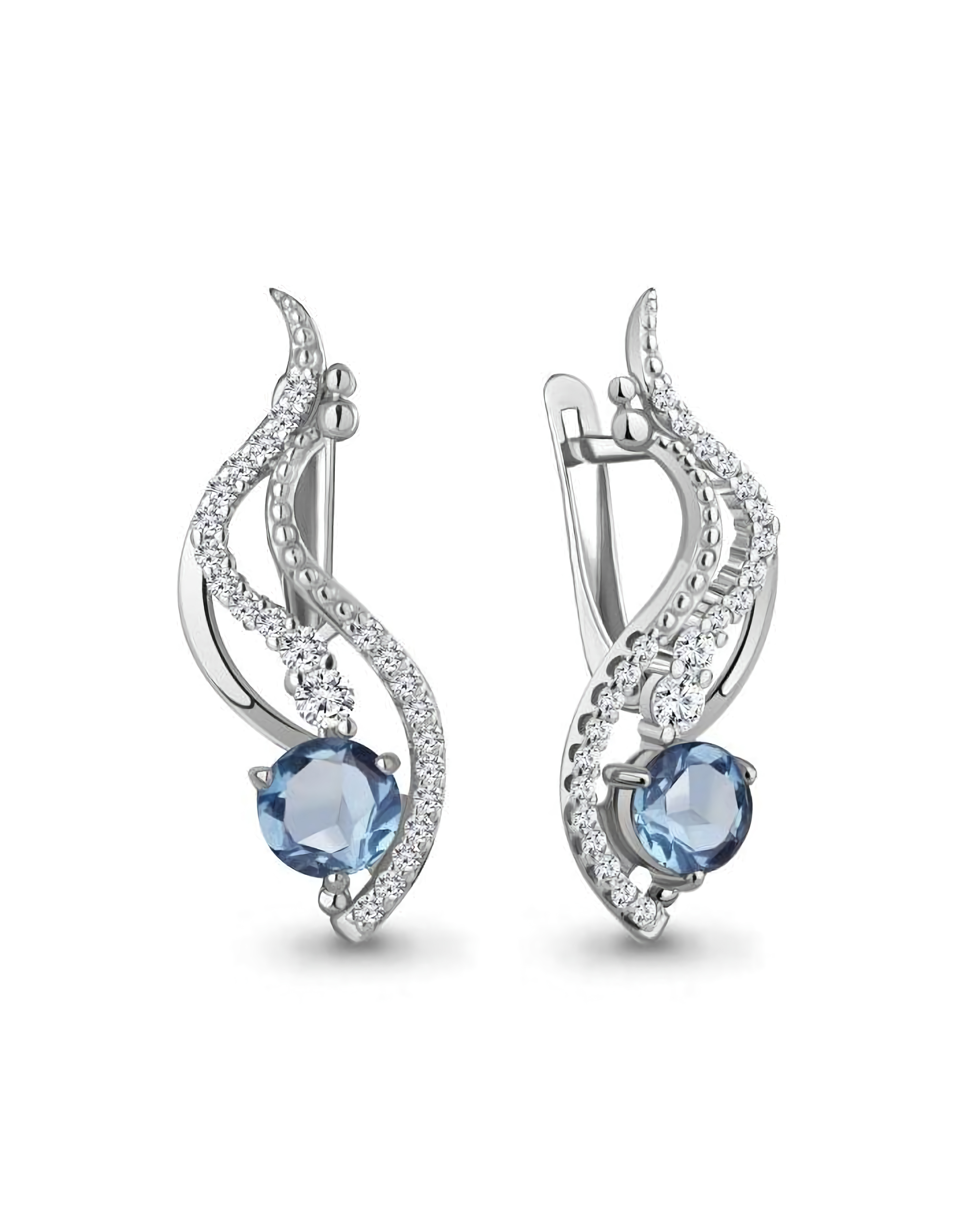 Серьги серебряные классические