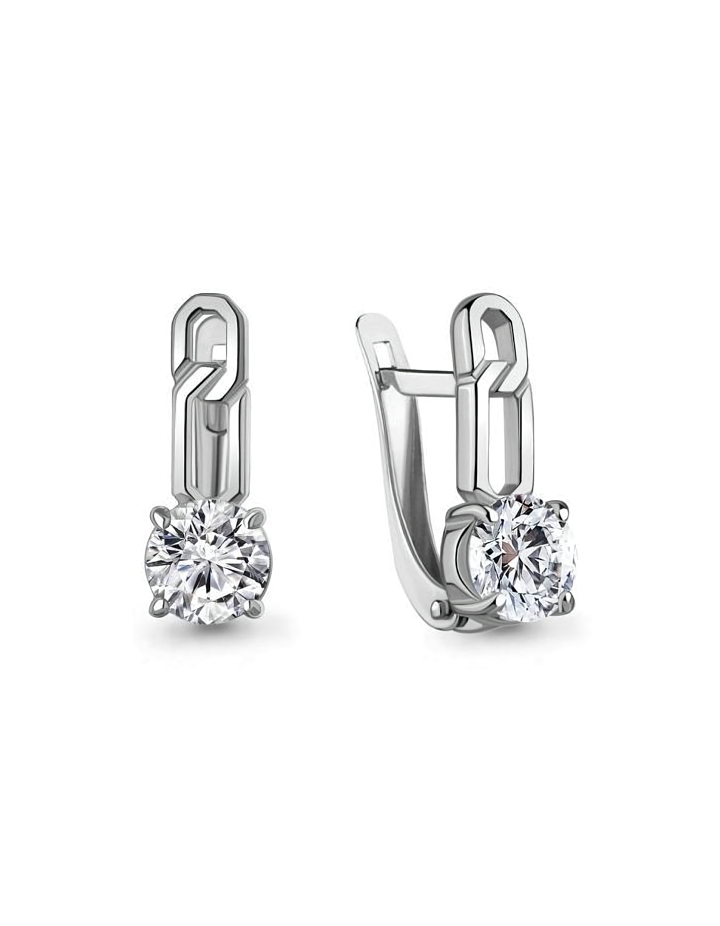 Серьги серебряные классические