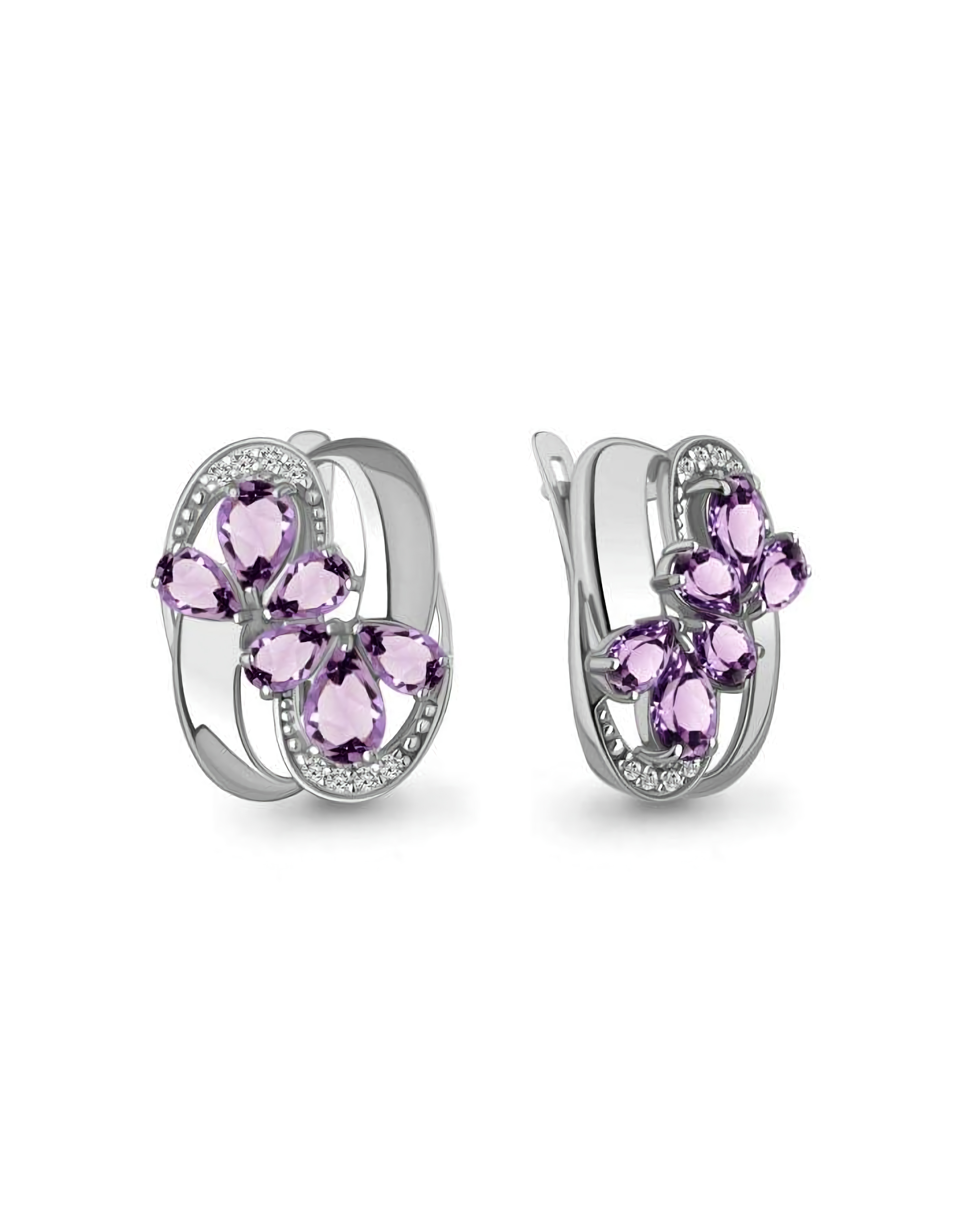 Серьги серебряные классические