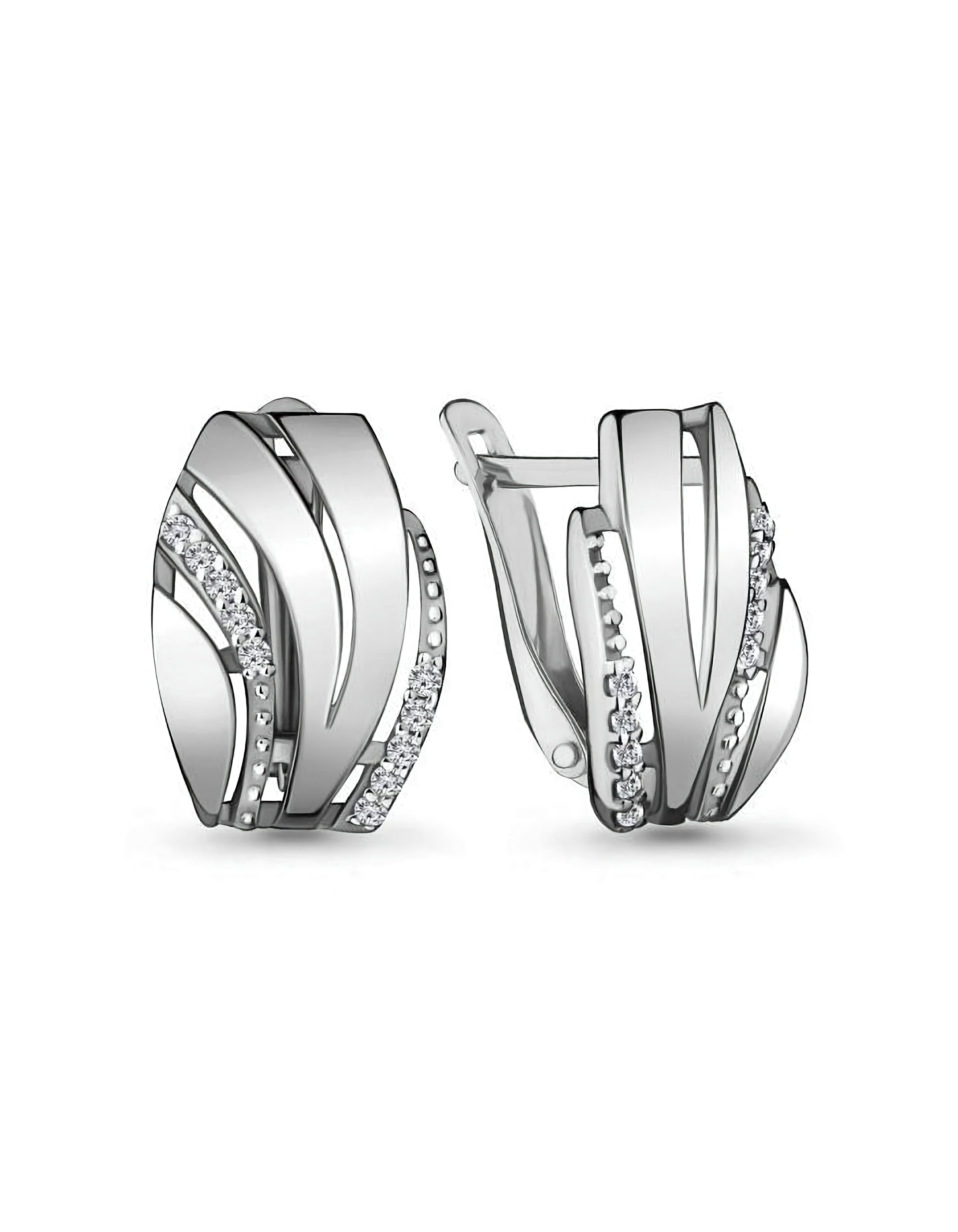 Серьги серебряные классические