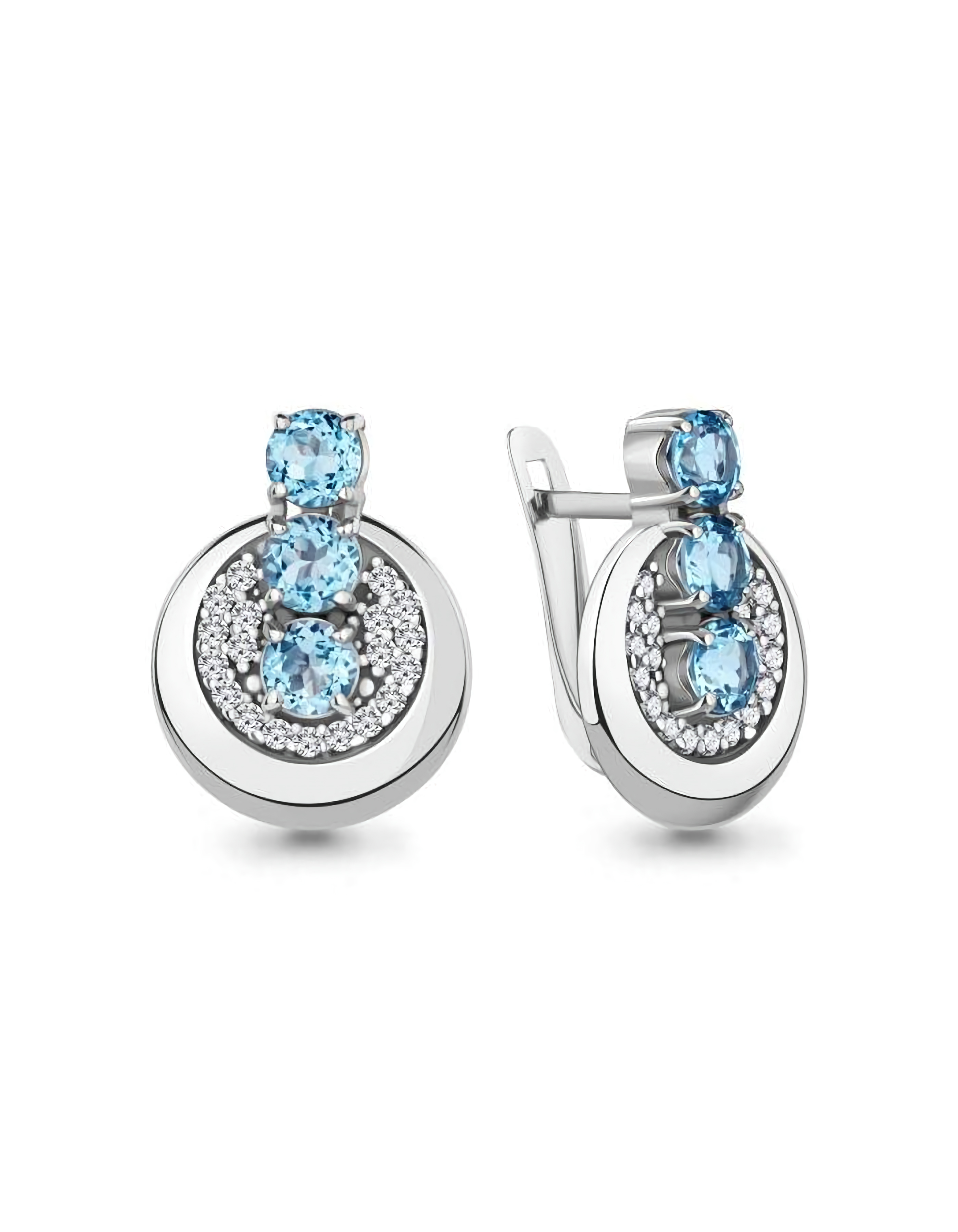 Серьги серебряные классические