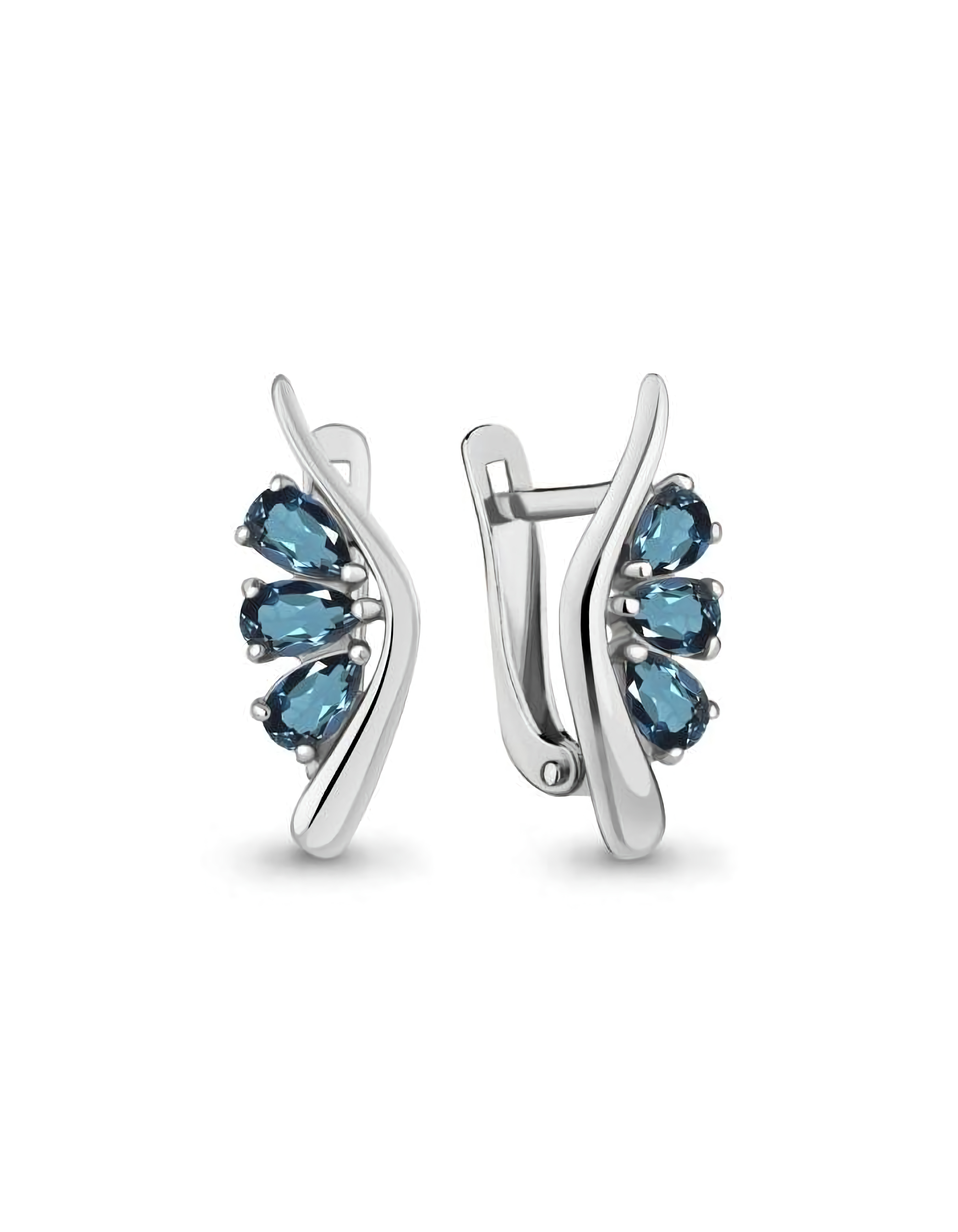 Серьги серебряные классические