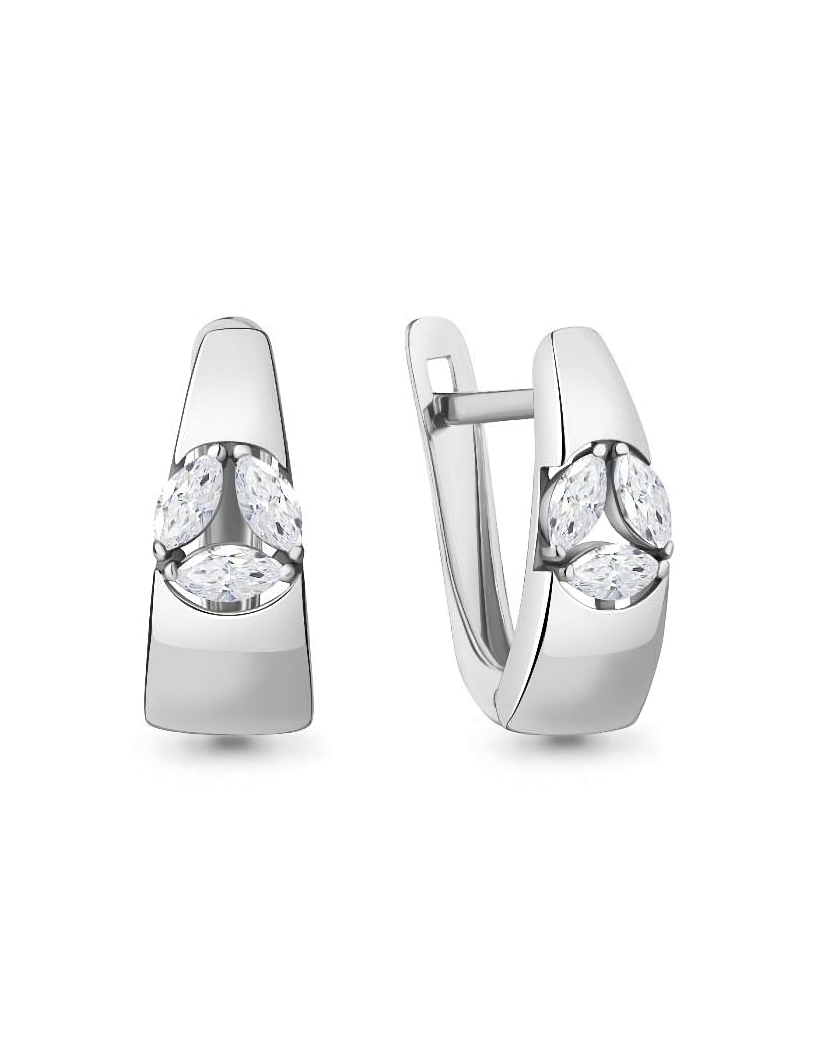 Серьги серебряные классические
