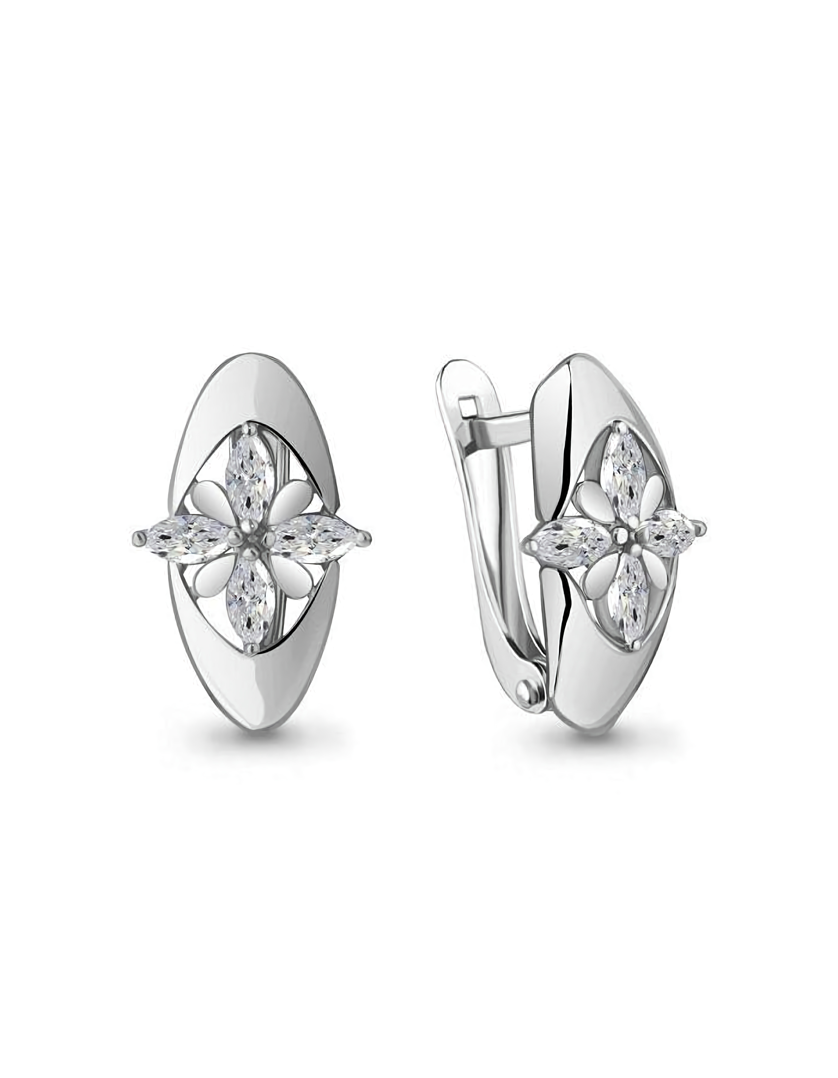 Серьги серебряные классические