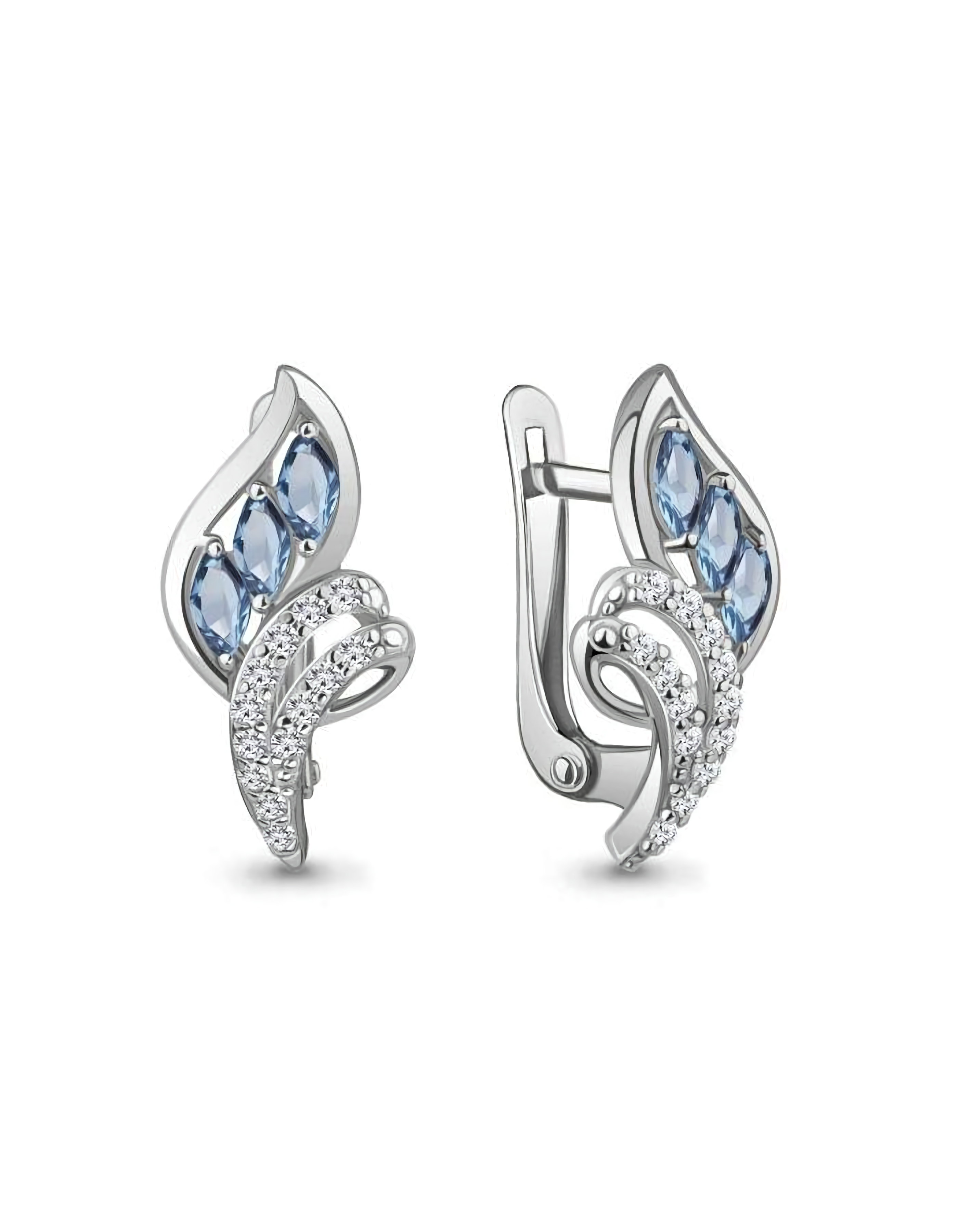 Серьги серебряные классические
