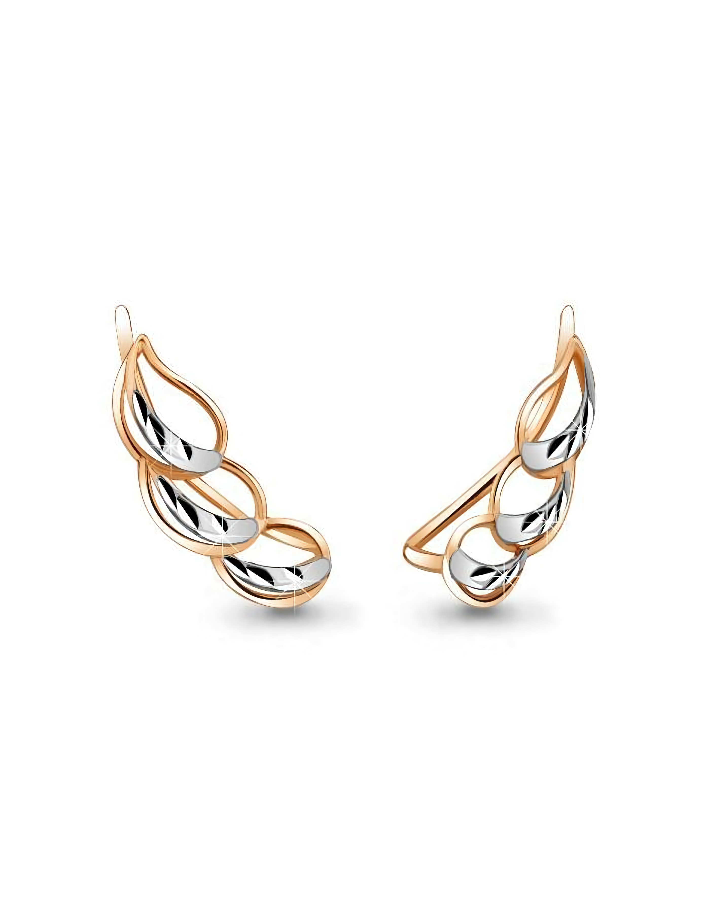 Серьги каффы из золота 375 пробы