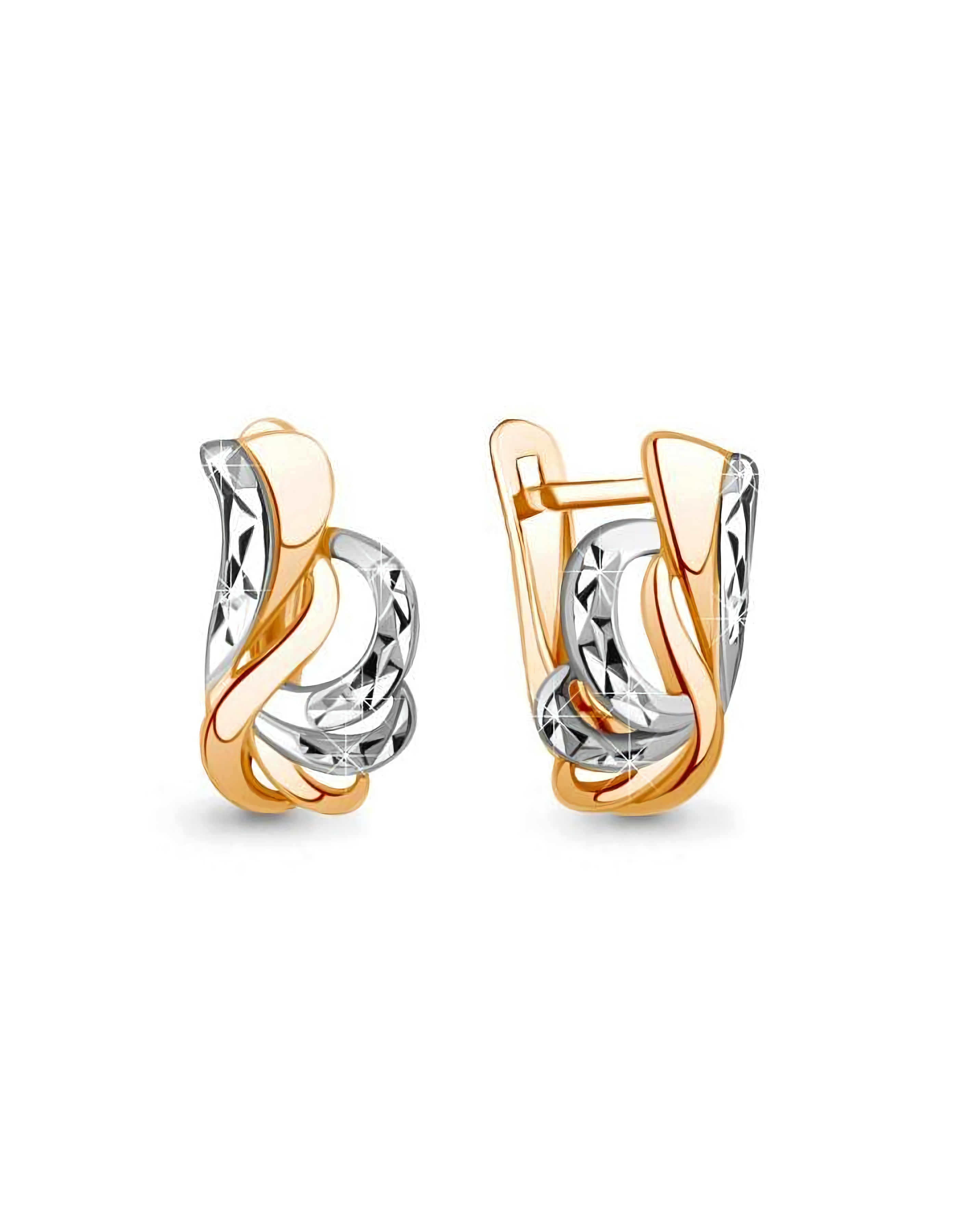 Серьги из золота 375 пробы на английском замке
