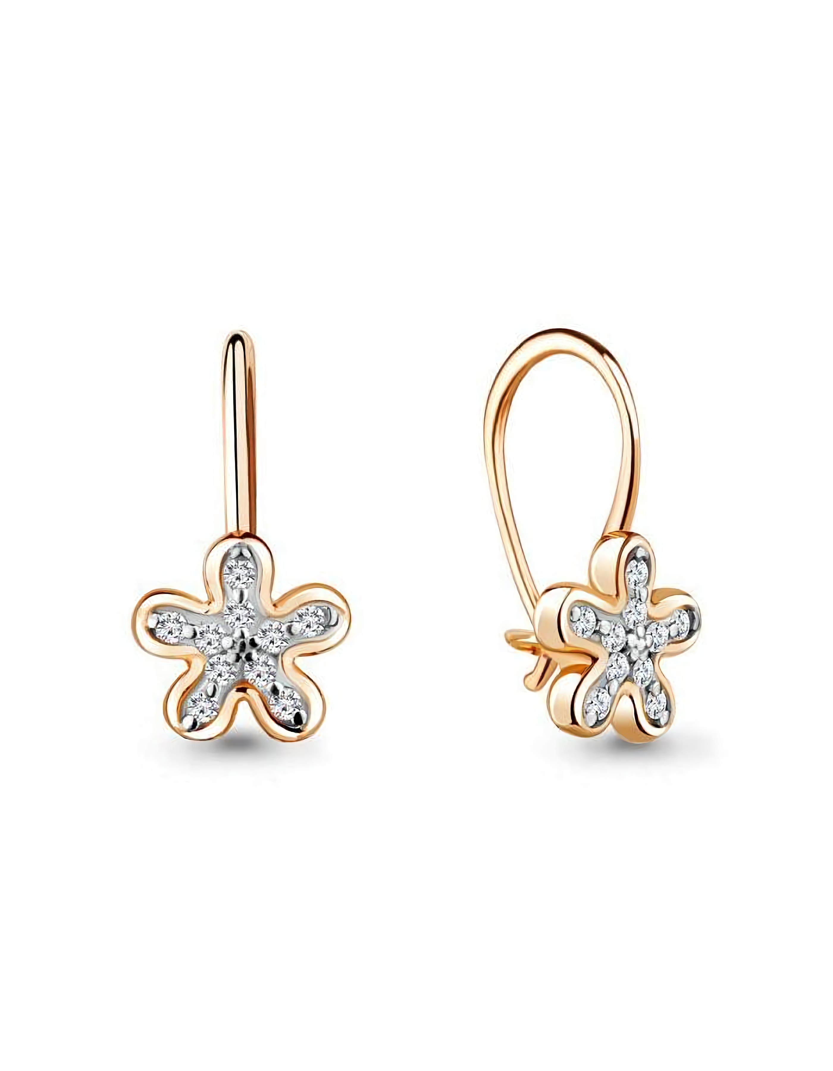 Серьги из золота 375 пробы на петле