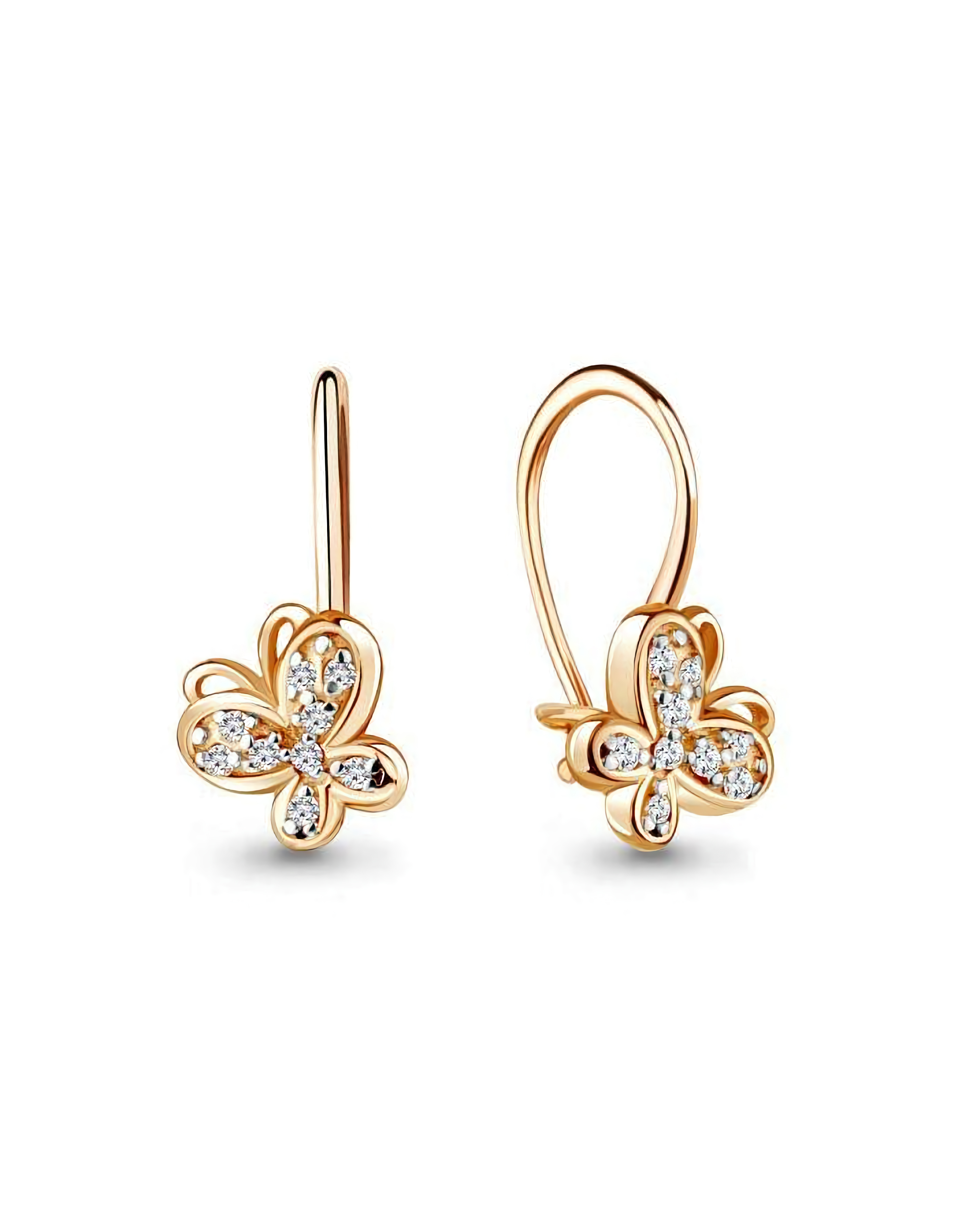 Серьги из золота 375 пробы на петле
