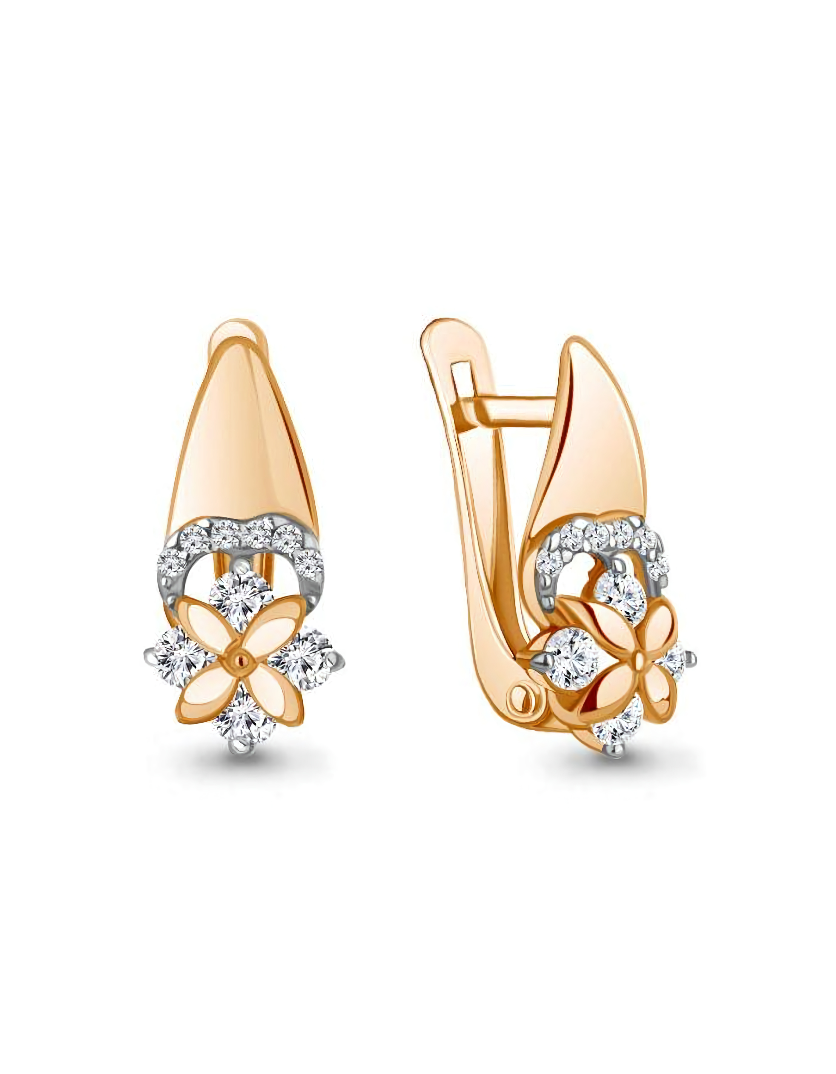 Серьги из золота 375 пробы на английском замке