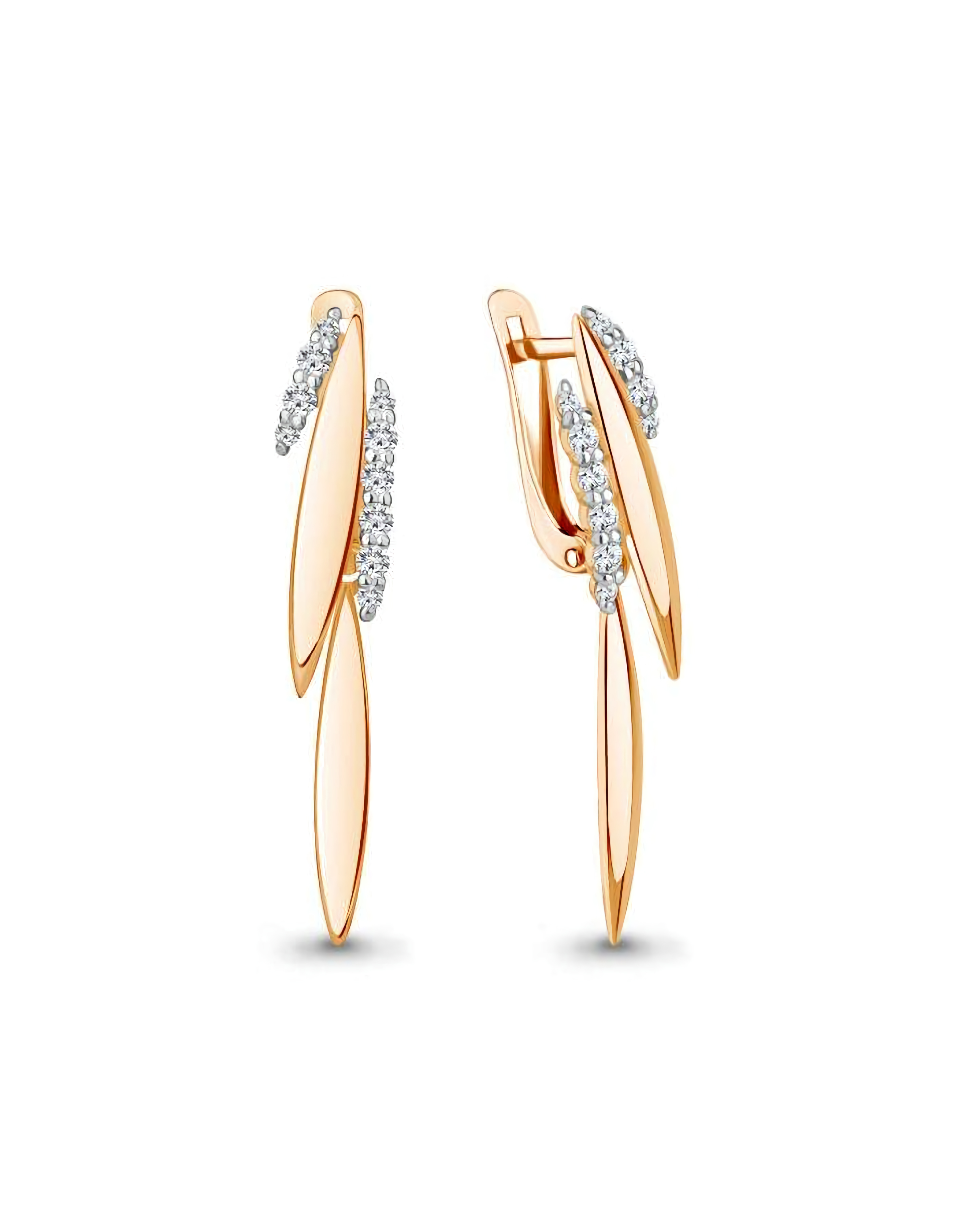 Серьги из золота 375 пробы на английском замке