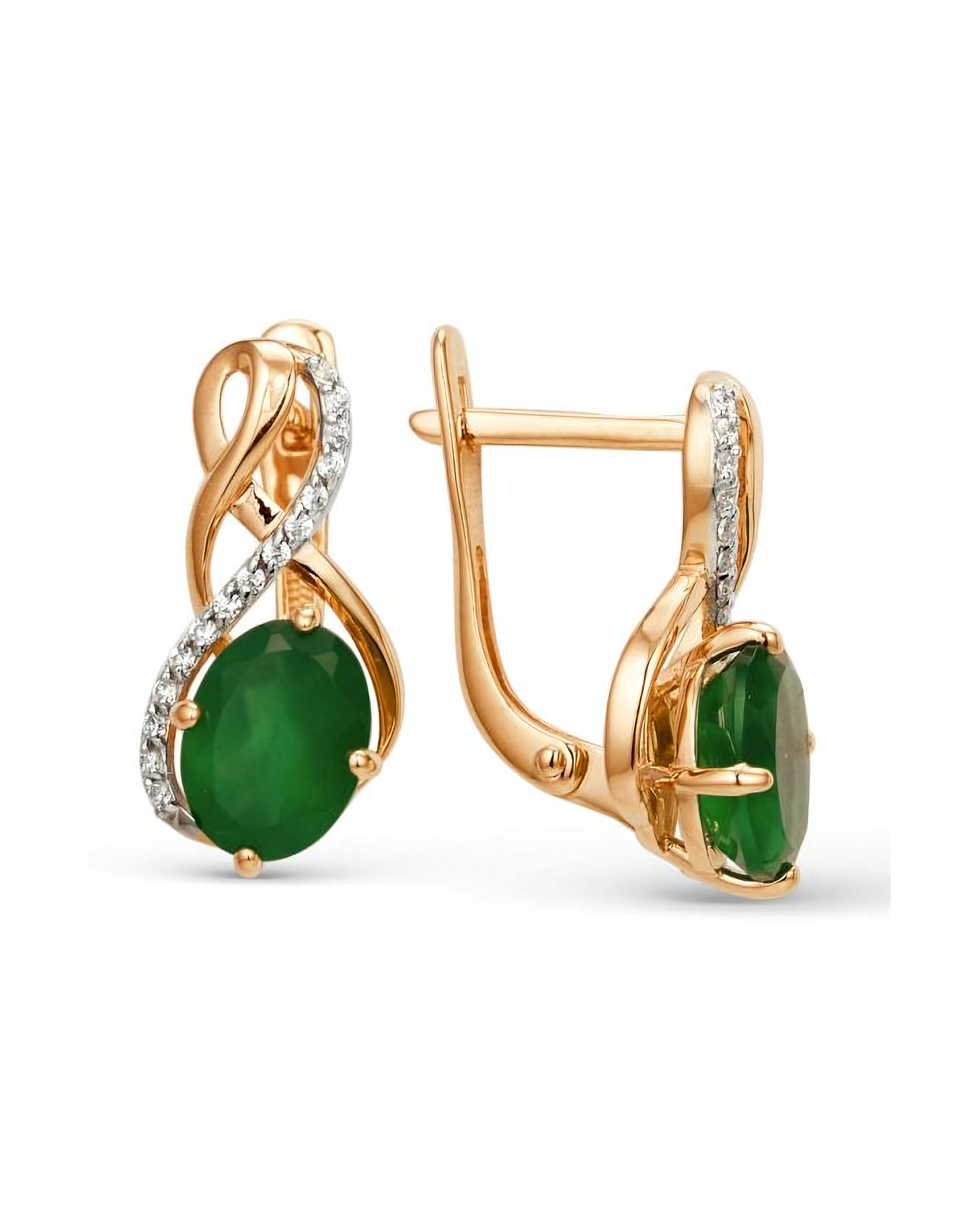 Серьги из золота 375 пробы на английском замке