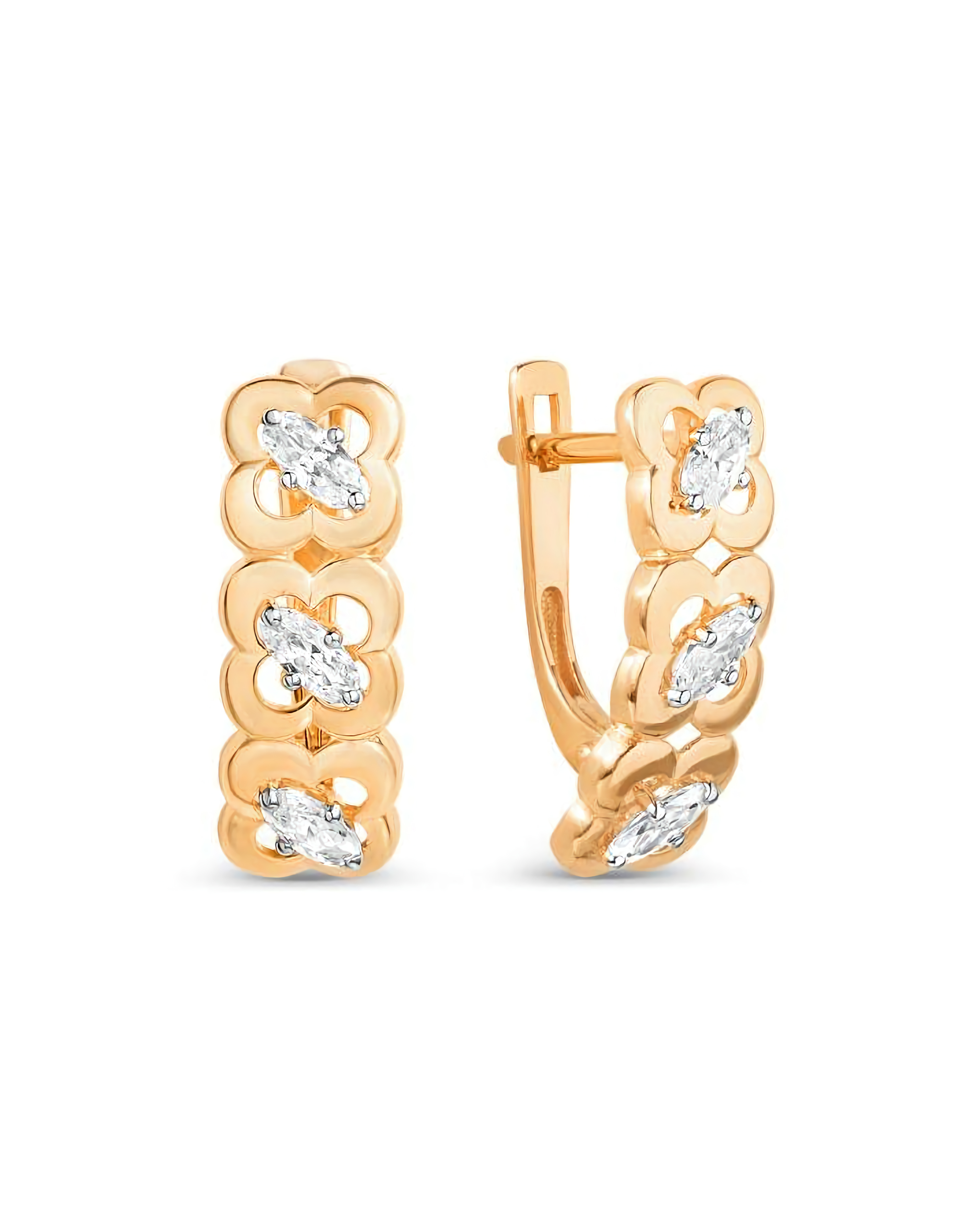 Серьги из золота 375 пробы на английском замке