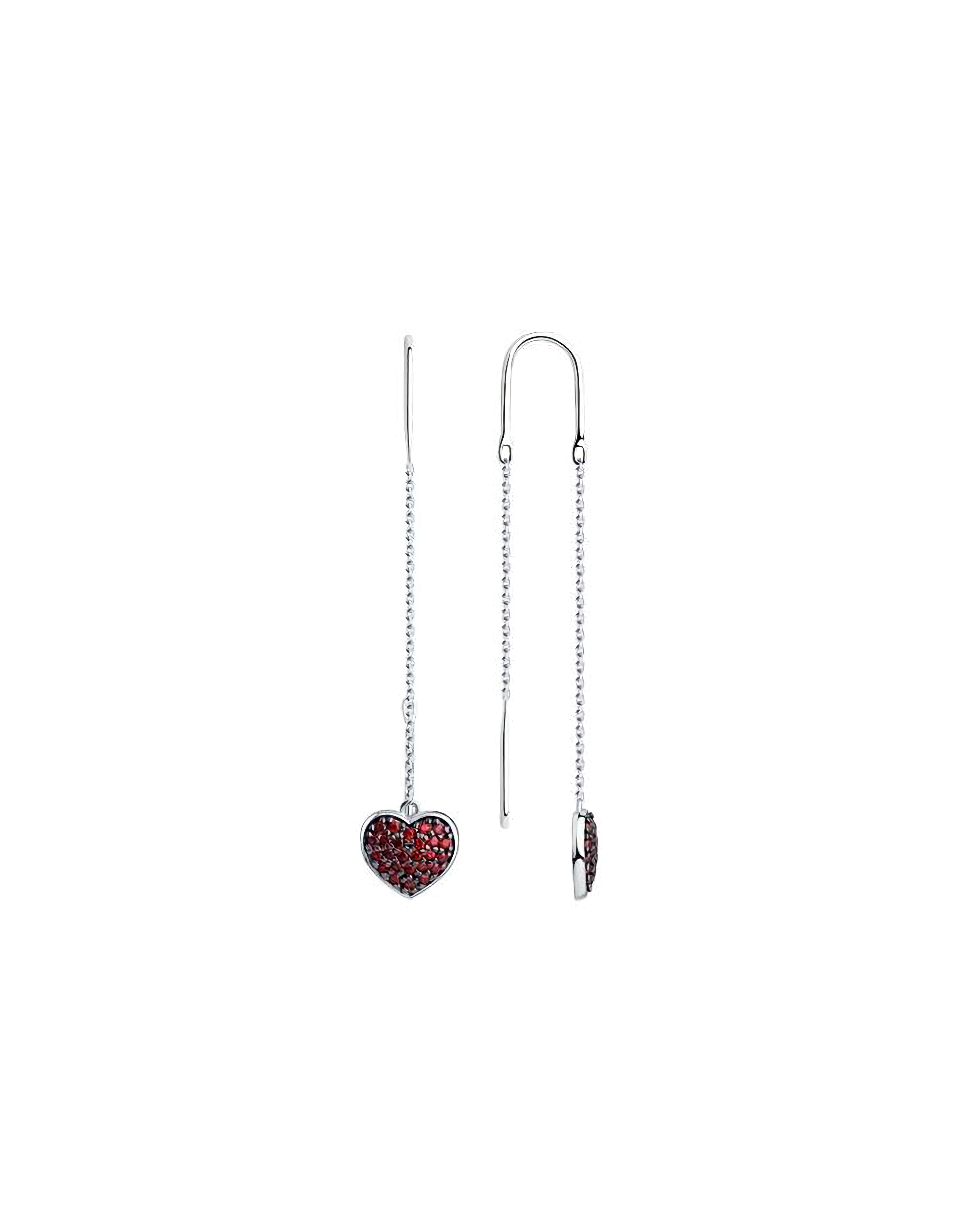 Серьги продевки из серебра