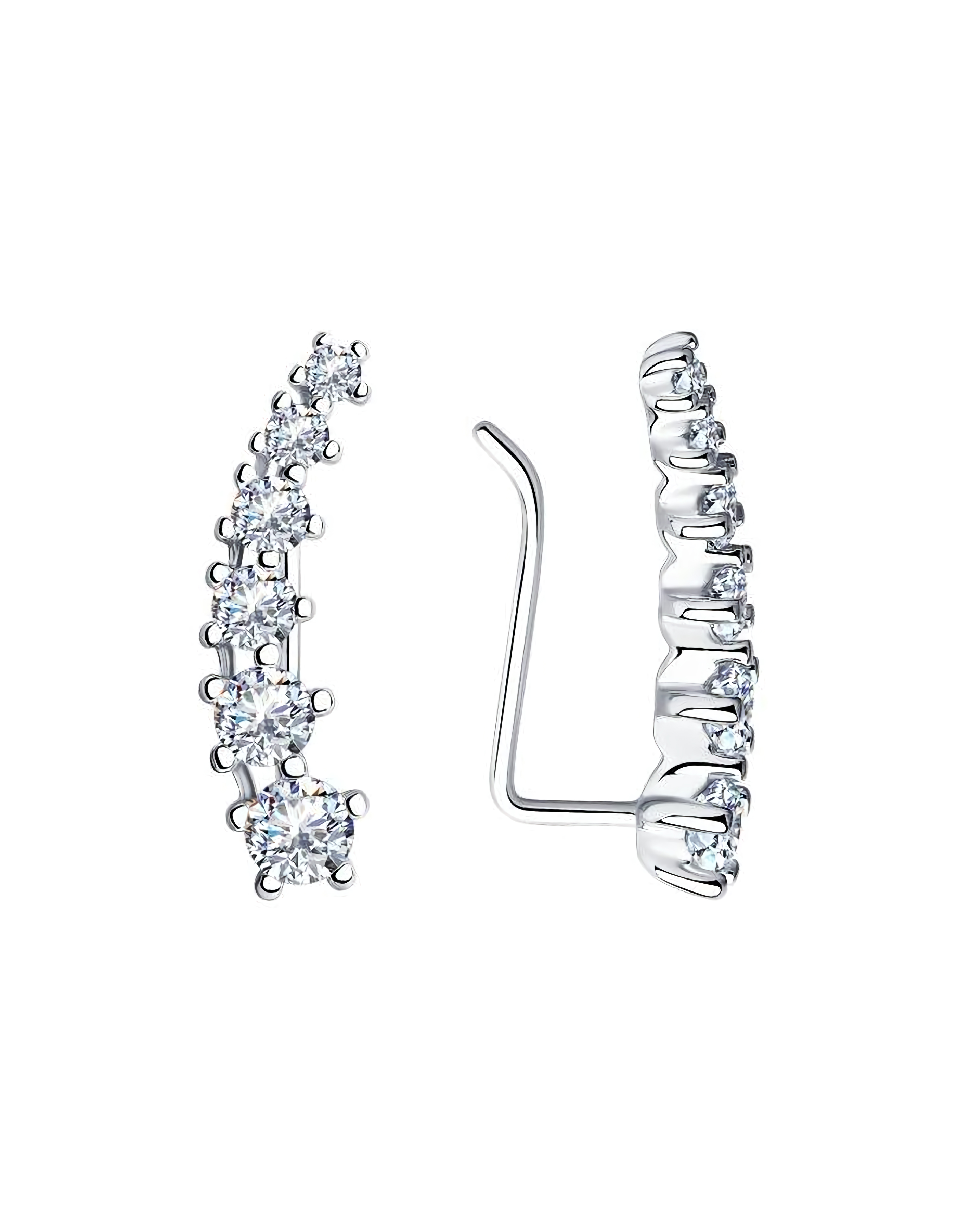 Серьги каффы из серебра
