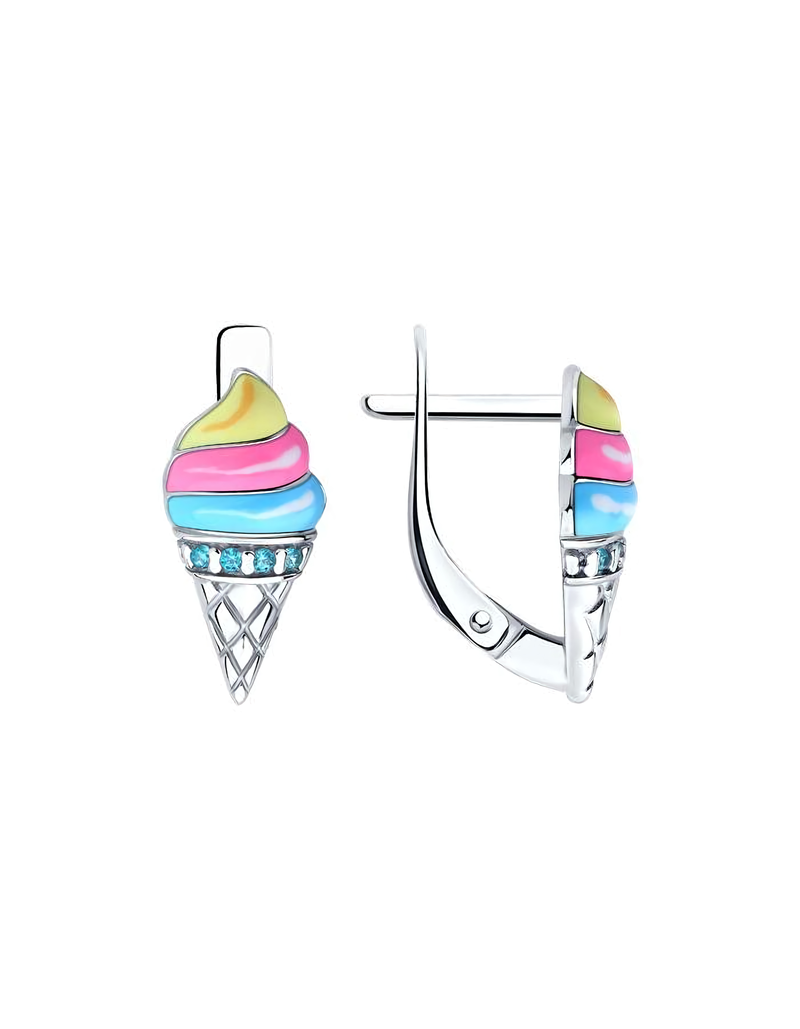 Серьги серебряные классические мороженки