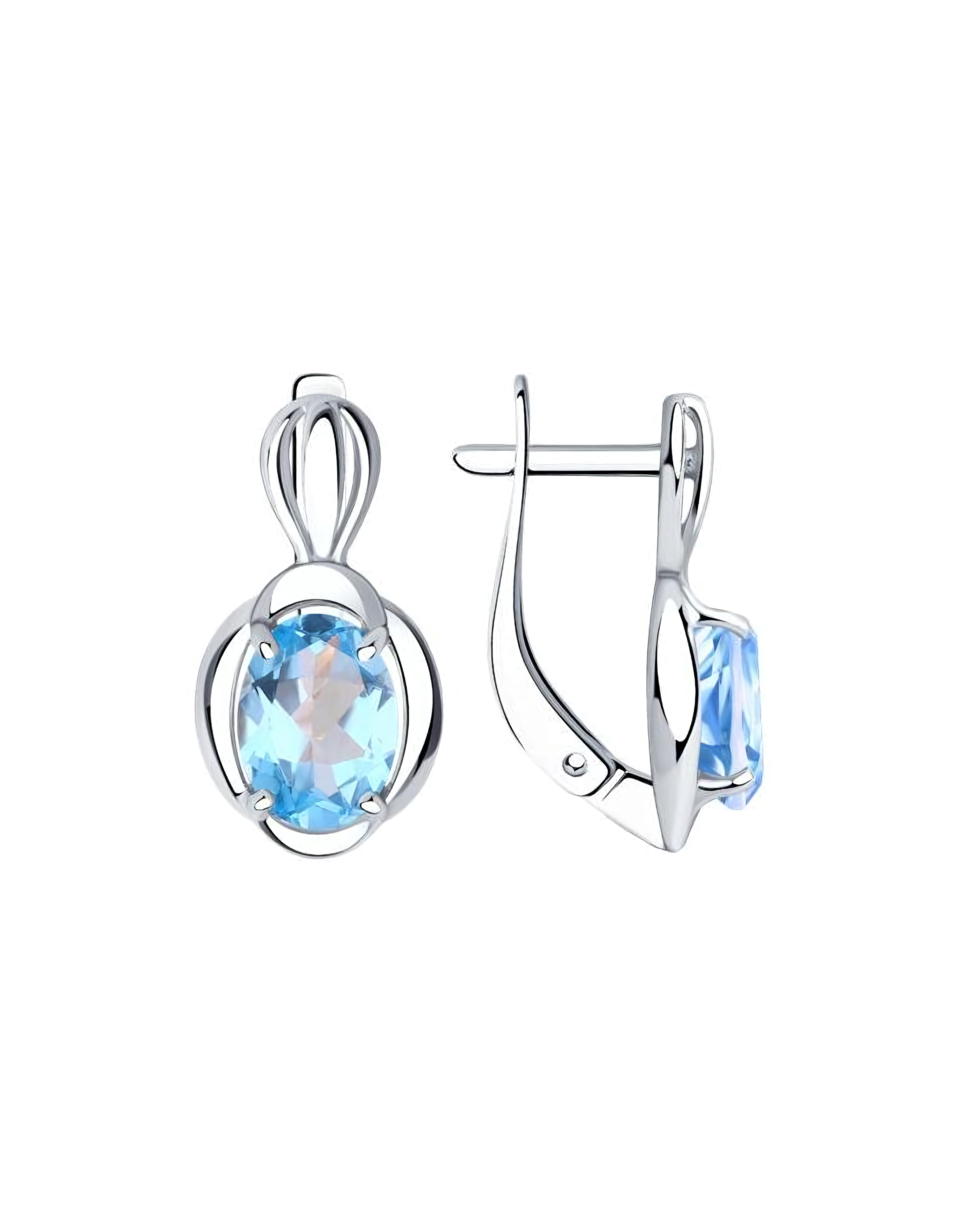 Серьги серебряные классические